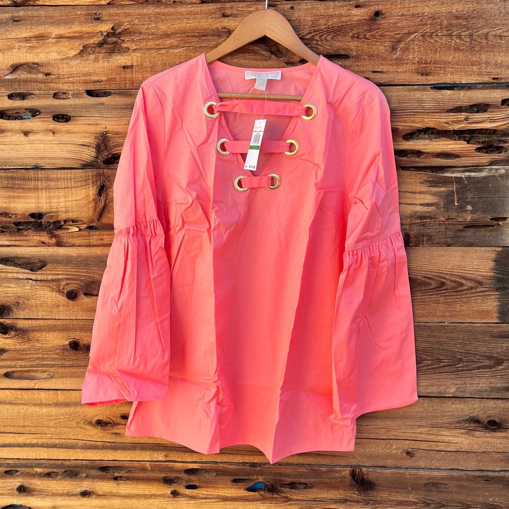 MICHAEL KORS | NWT Salmon Coral Blouse L